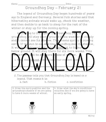 Download a free reading and science integrated activity to use on Groundhog Day!