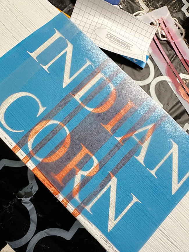 vinyl stencil saying indian corn