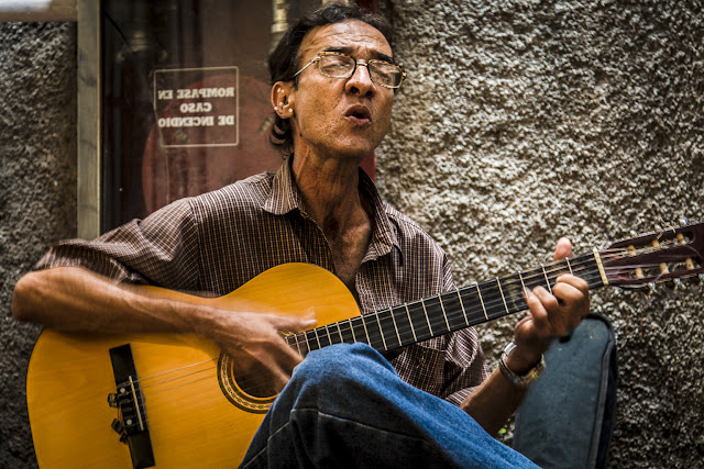 Cuban singer in "casa de la trova" in trinidad, Cuba