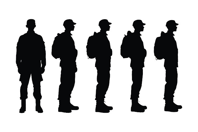 Male infantry with anonymous faces free download