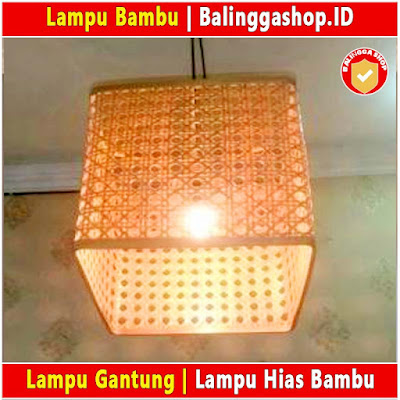 Lampu Bambu Gantung Model Kotak Standar