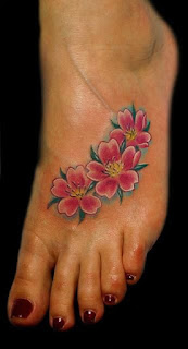 flower foot tattoos