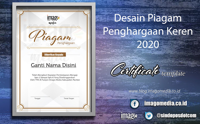 Desain Piagam Penghargaan Keren 2020