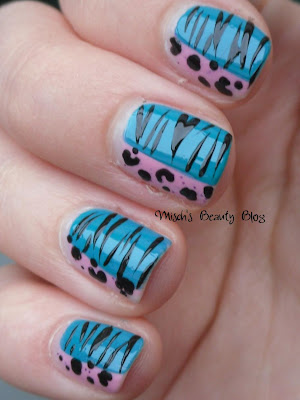 Mischs Beauty Blog: NOTD April 18th: Double Animal Print Nail Art