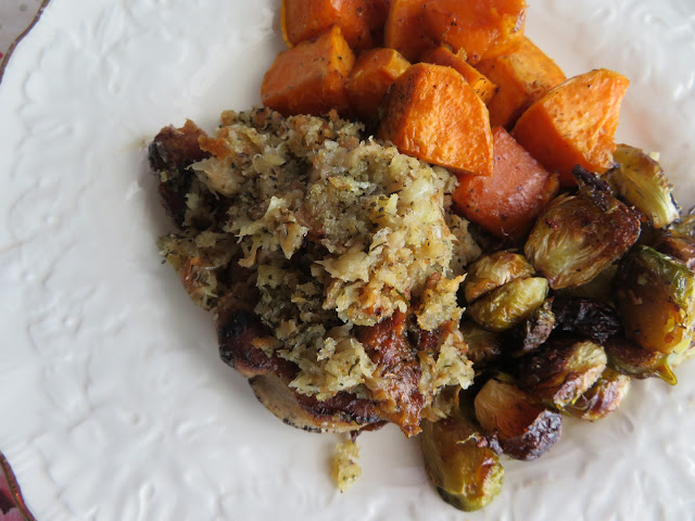 Sheet Pan Pork Chop & Stuffing Dinner