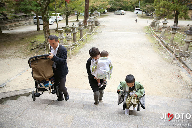 手向山八幡宮でのお宮参りと七五三出張撮影