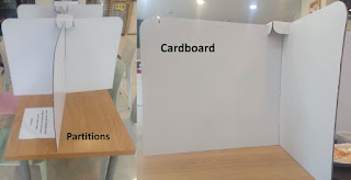 Partitions in food table to ensure social distancing at restaurants - Reopening restaurants - South Korea