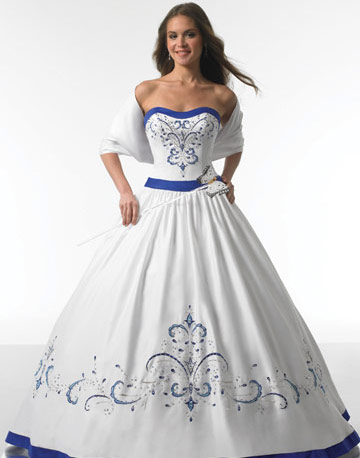 Blue And White Wedding Gowns