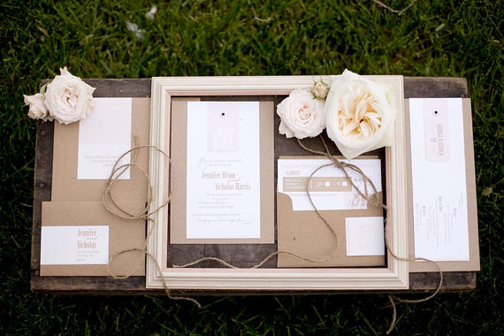 I am so in love with these soft pretty rustic wedding invites