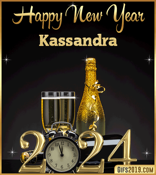 Champagne Bottles Glasses New Year 2024 gif for Kassandra