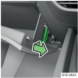 Loosen the brake rod of the storage compartment.