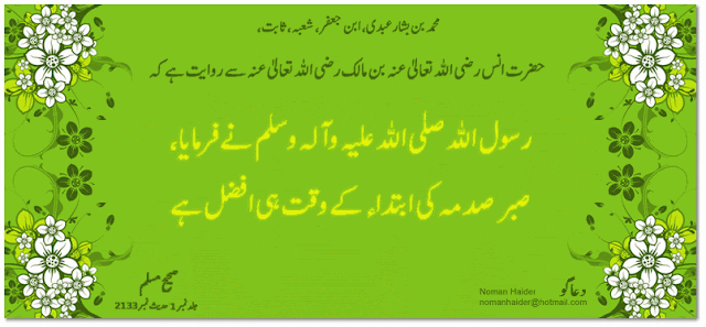 Hadees sabar sahih muslim book 3 volume 3