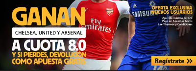 betfair gana Chelsea, United y Arsenal cuota 8 premier 26 diciembre