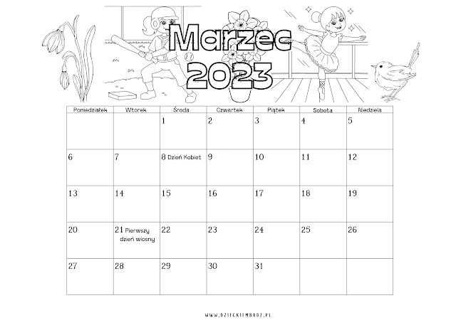 kalendarz marzec 2023