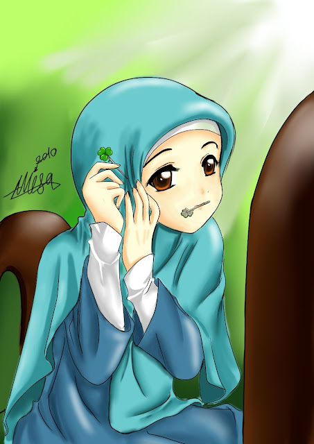 26 Gambar Kartun Hijab  Melamun  Gambar Kartun Ku