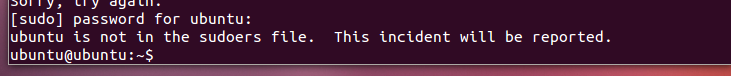 ubuntu is not in the sudoers file