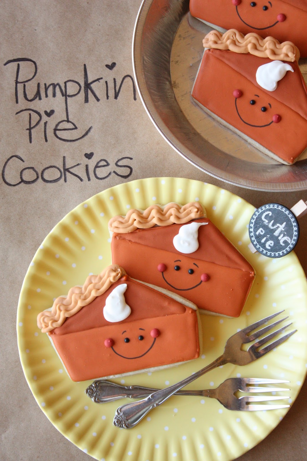 Pumpkin Pie Decorated Sugar Cookies