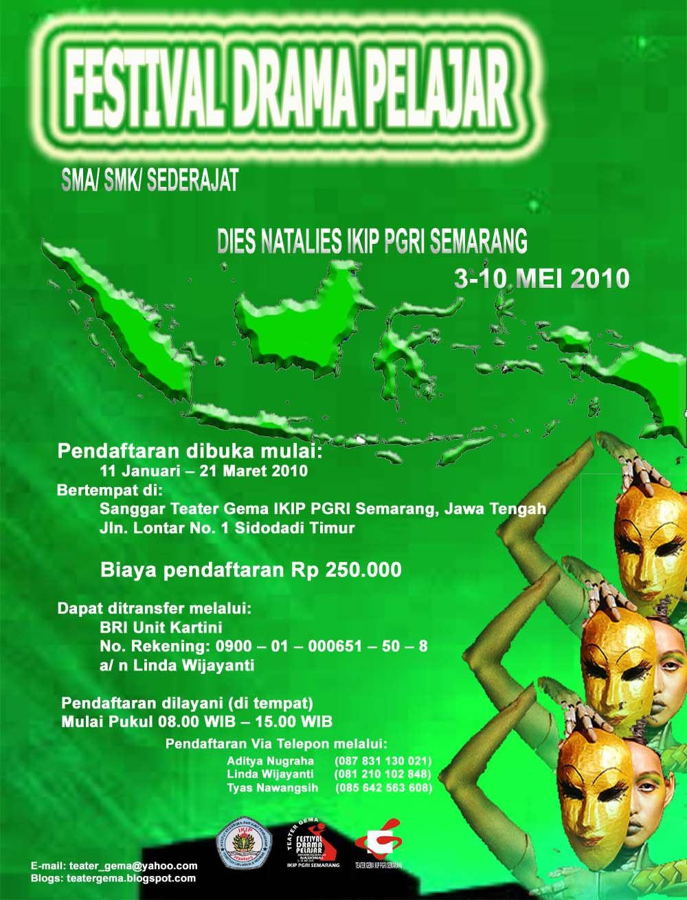 TEATER GEMA IKIP PGRI SEMARANG JADWAL PEMENTASAN Festival 