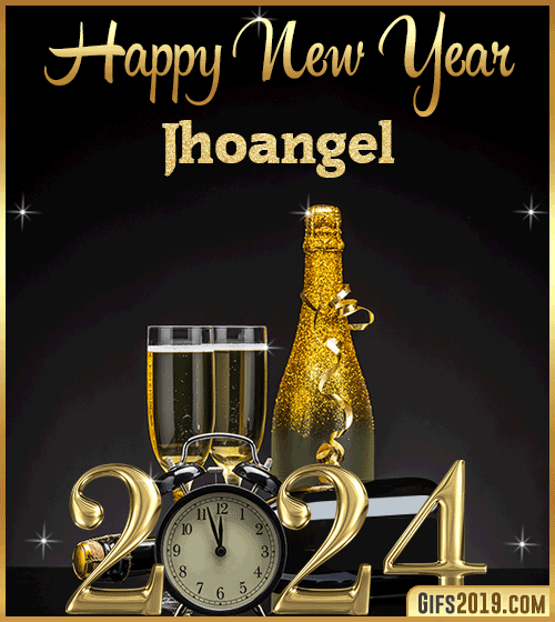 Champagne Bottles Glasses New Year 2024 gif for Jhoangel