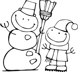 New Year Snowman Coloring Pages