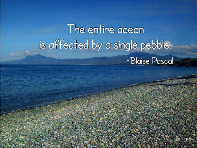 entire ocean is affected by a single pebble
