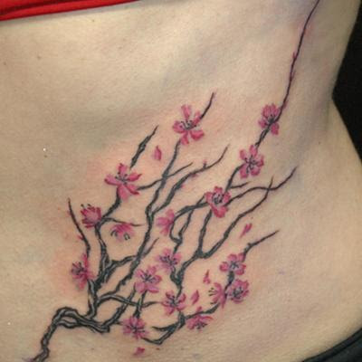 hair A cherry blossom used as a tattoos of cherry blossoms tattoo cherry 