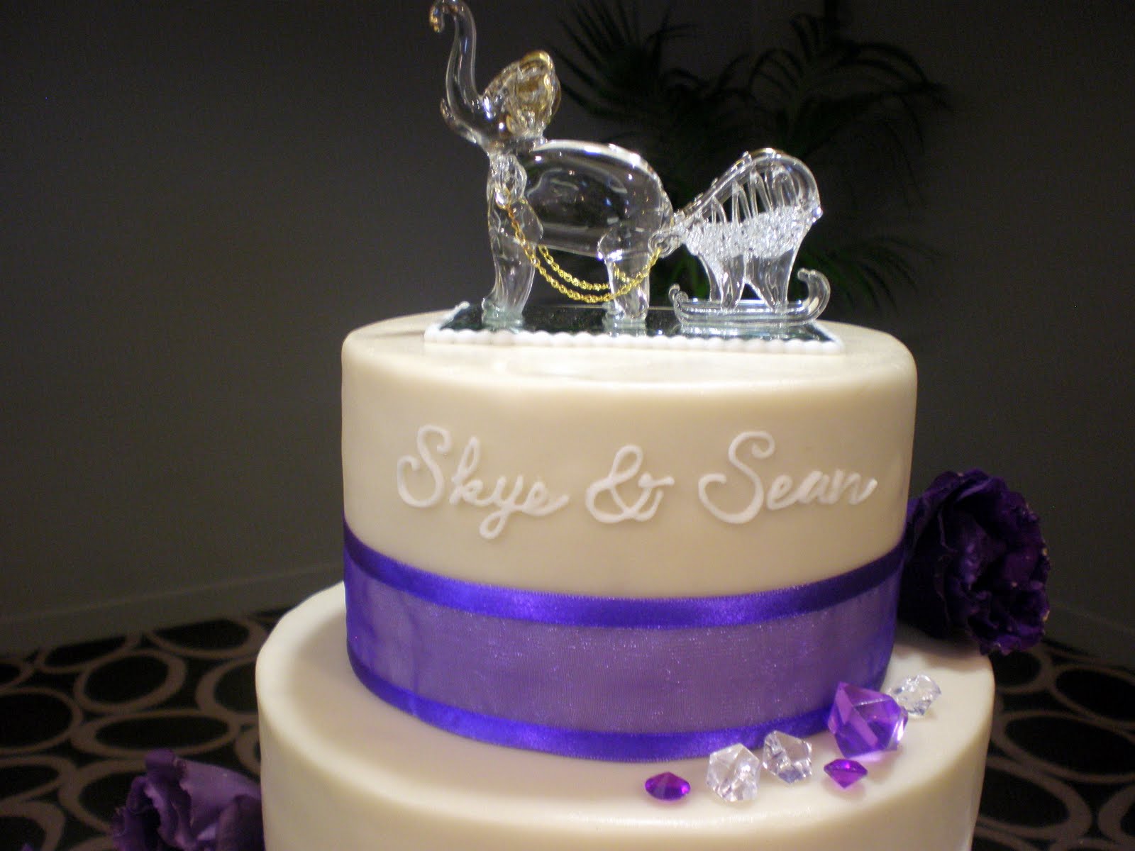 purple wedding cake