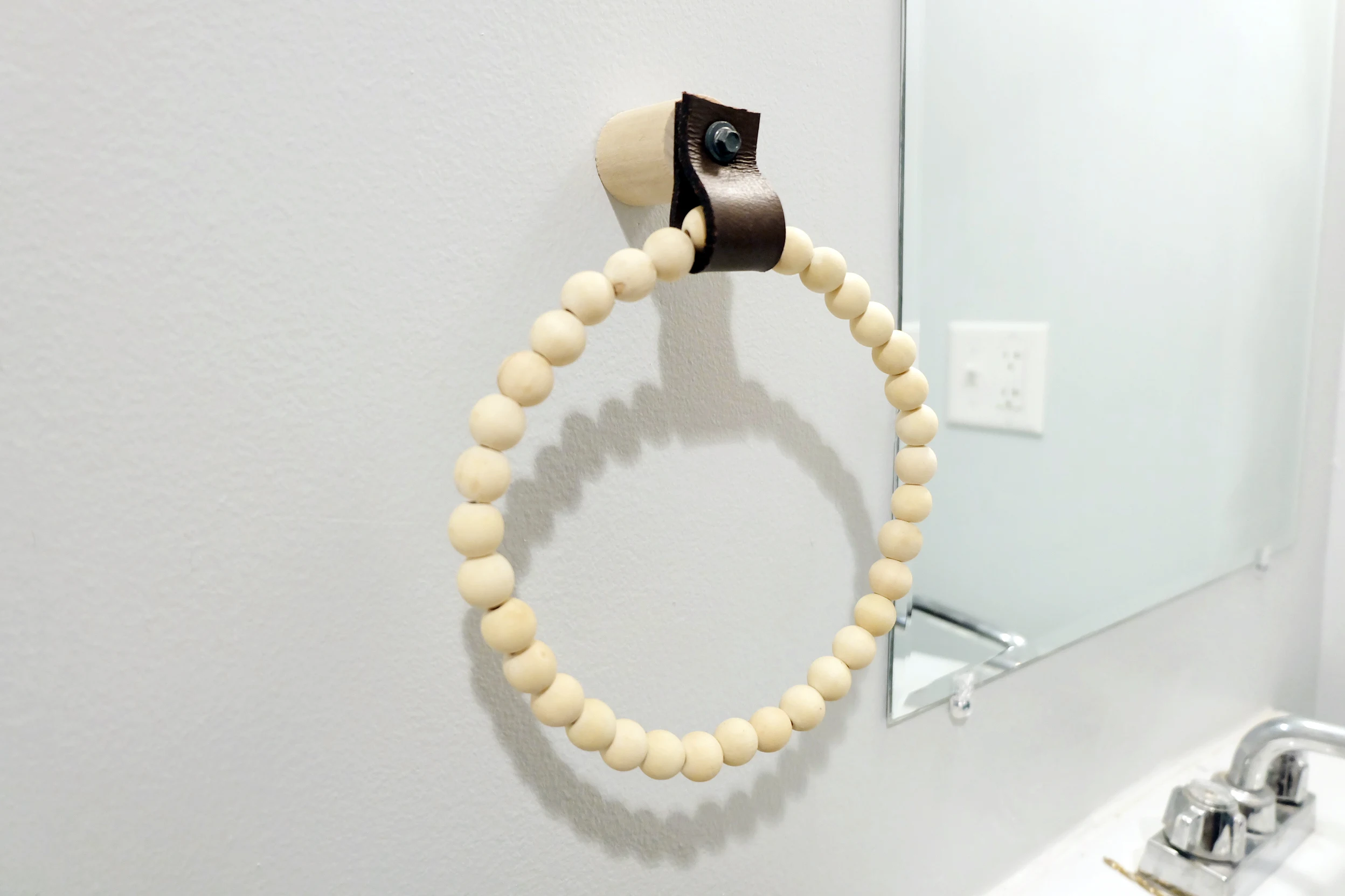 dollar store diy decor beaded towel ring