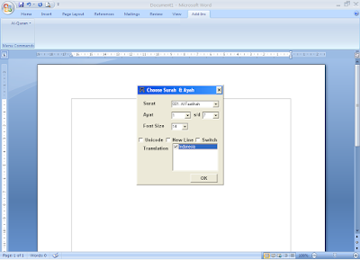 How to Isntall and use AlQuran in Word v2.2