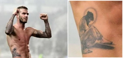David Beckham and his new Jesus tatoo
