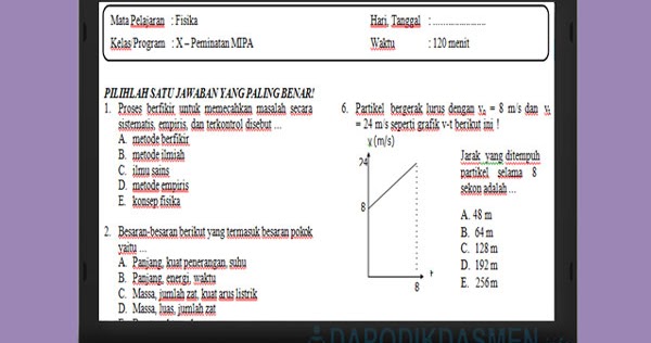 Soal Ukk Fisika Kelas X Semester 2 / Soal Soal Fisika ...