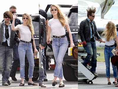 20 april 2015 Brisbane Airport, Australia. Amber Heard and Johnny Depp.