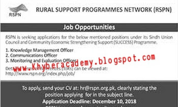 Job Opportunities in Rural Support Programs  Network (RSPN)