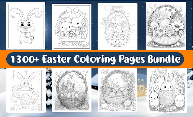 1300 Easter Coloring Pages Bundle