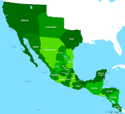 Mapa de Mexico en 1821. Año en que surge como un país independiente. (mexico )