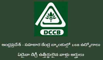 DCCB: Andhra Pradesh - 168 Jobs in Co-operative Central Banks.. Candidates who passed any degree are eligible.. Full Details