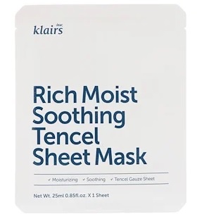 Dear Klairs Rich Moist Soothing Tencel Sheet Mask Review