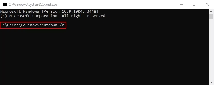 Restart Your PC Using the Command Prompt