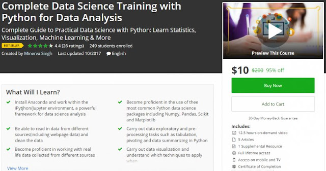 [95% Off] Complete Data Science Training with Python for Data Analysis| Worth 200$