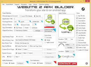 Cara Membuat / Mengkonvert Website atau Blog Menjadi Aplikasi di HP Android dengan Sofware Website 2 APK Builder Pro