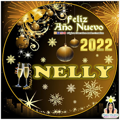 Nombre NELLY por Año Nuevo 2022 - Cartelito