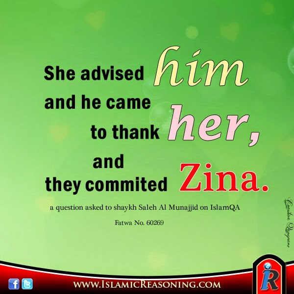She advised him and he came to thank and they commited zina