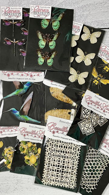 ReneaBouquets Beautiful Board chipboard, Butterflies, Bees and Dragonflies
