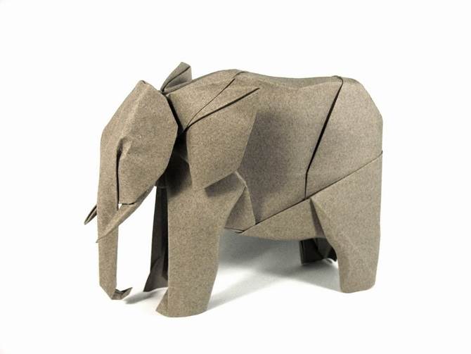 origami gajah afrika
