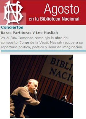 Biblioteca Nacional: Conciertos. Raras Partituras V Leo Maslíah