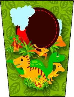Etiquetas de Fiesta de Dinosaurios  para imprimir gratis.