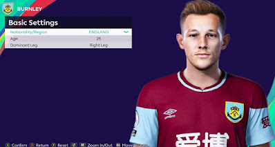 PES 2021 Faces Josh Brownhill by Rachmad ABs