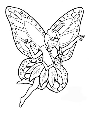 Fairy Coloring Pages on Sheets Of Special Fairies And A Pixie That Have Butterfly Wings Print