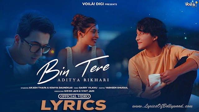 Bin Tere Song Lyrics | Aditya Rikhari | Akash Thapa, Somya Daundkar