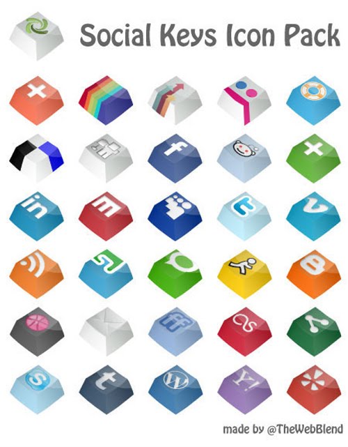 Social Keys Icon Pack